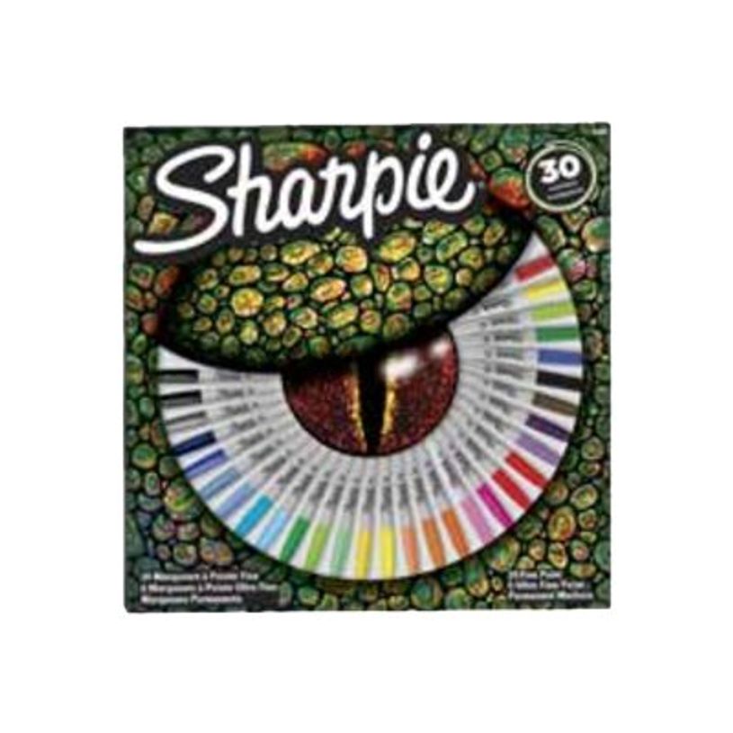 3026980611279-Sharpie OKO - marqueur - noir, rouge, bleu, vert, jaune, brun, magenta, turquoise, pêche, bleu ciel, pourpre, bleu glacé, citron vert, menthe, gris ardoise, marine, réchauffeur de jambe orange, clip jaune banane, rose électr-P_405116914_1-0