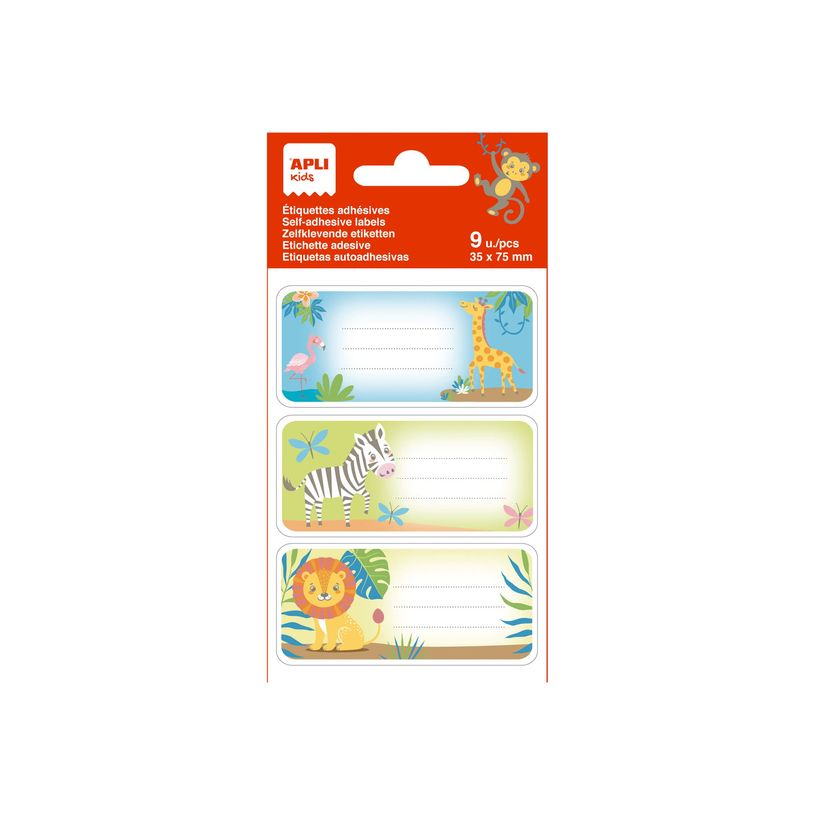 8410782190189-Apli Kids - 9 Étiquettes scolaires savane - 75 x 35 mm-P_405117706_1-0