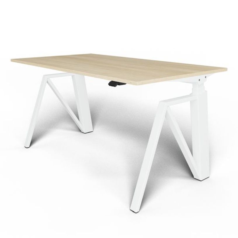 3760350280510-Bureau THEODORE  L160 - pieds blanc - plateau imitation chêne-P_405119073_1-0