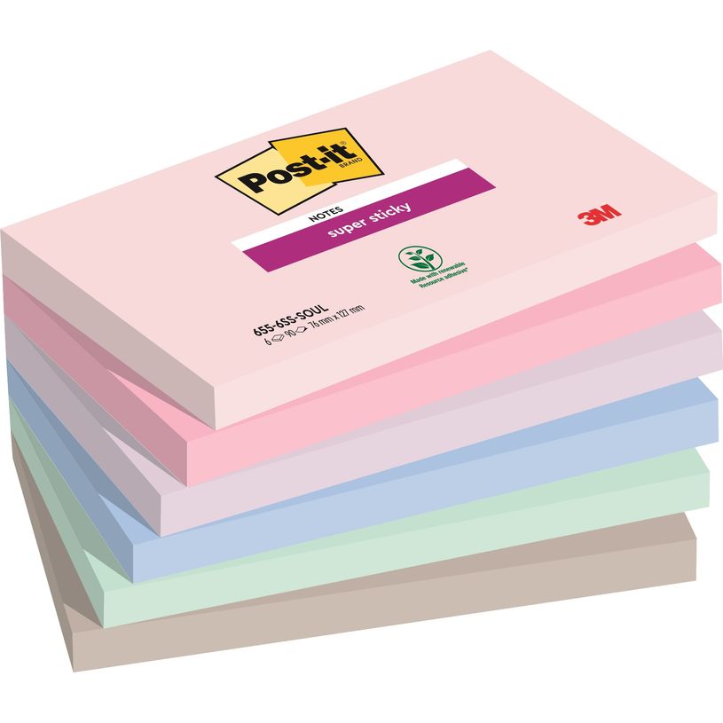 4054596926462-Post-it - 6 Blocs notes Super Sticky Soulful - couleurs assorties - 76 x 127 mm-P_405119520_1-0