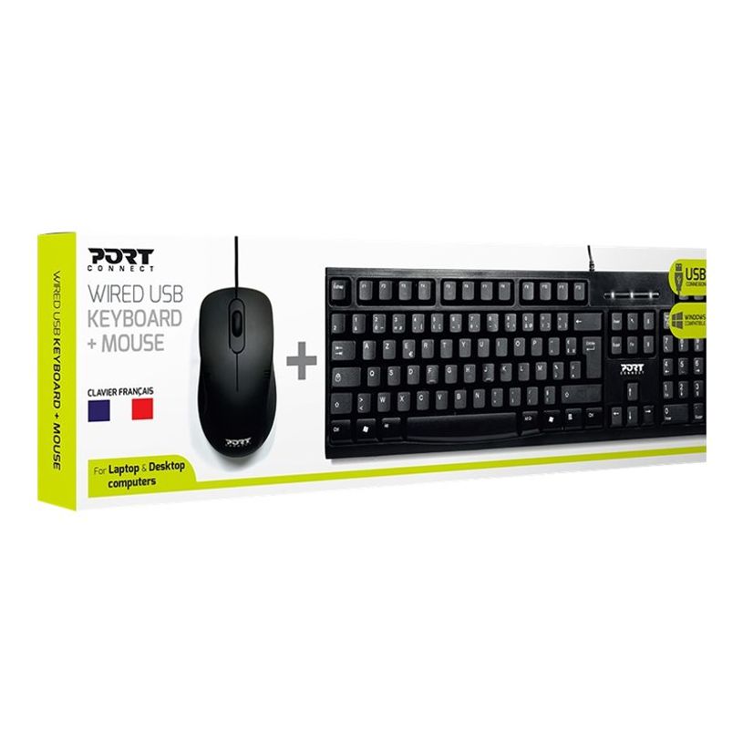 3567049009007-PORT Connect - ensemble clavier et souris filaire - Azerty-P_405119989_4-0