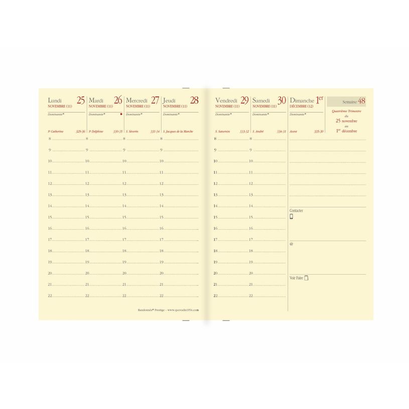 3371010142453-Agenda de poche Impala Randonnée Prestige - 1 semaine sur 2 pages - 9 x 12,5 cm - noir - Quo Vadis--1