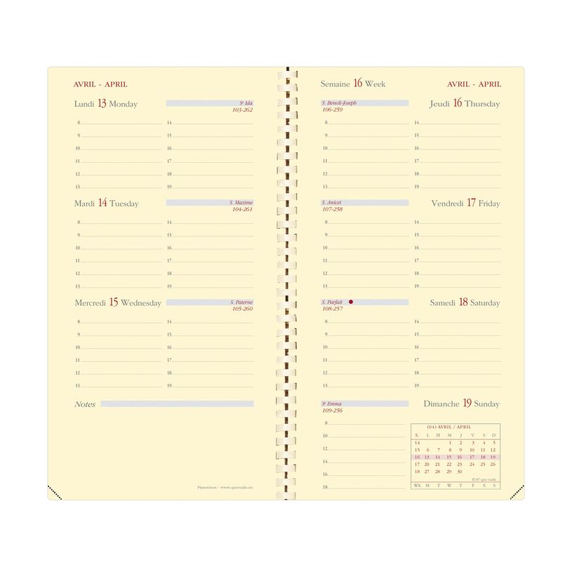 3371010140763-Agenda de poche Impala Planorizon - 1 semaine sur 2 pages - 8,8 x 17 cm - noir - Quo Vadis-P_405122086_2-1