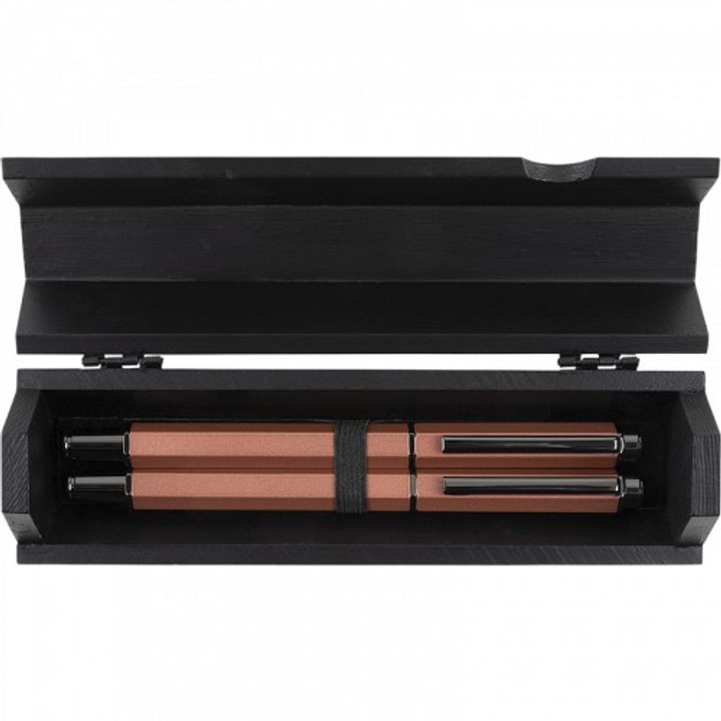 3664447136158-Oberthur Belgrade - Parure de stylo plume et roller - vieux rose-P_405124944_1-0