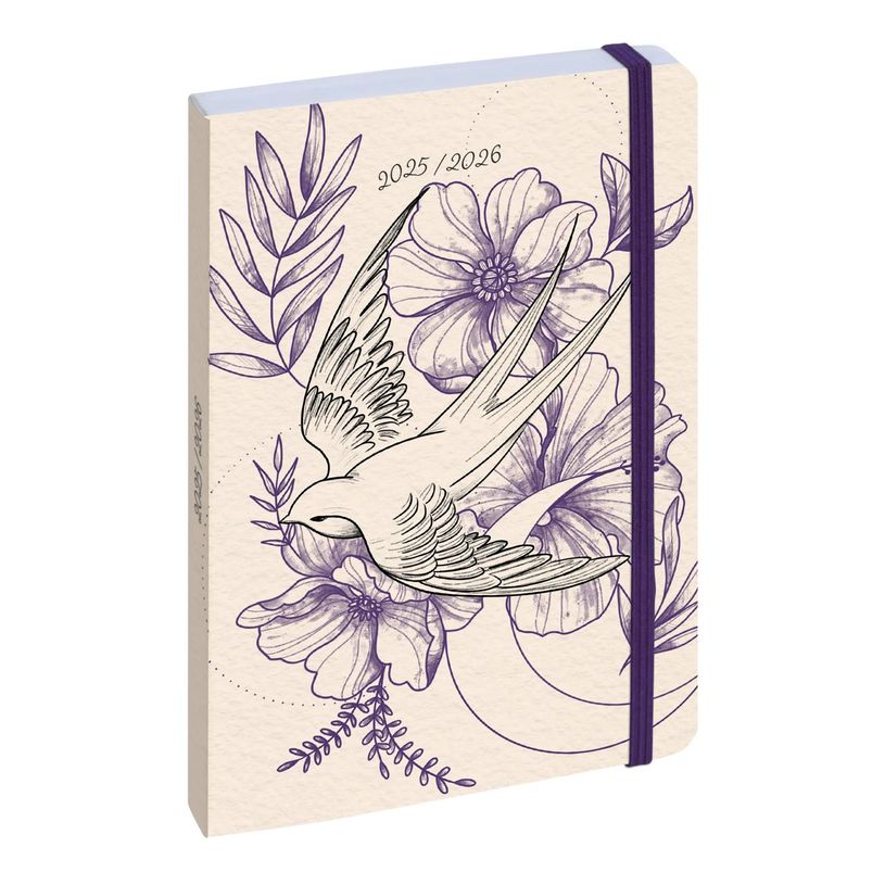 3660942079921-Agenda à élastique Work&After Floral - 1 jour par page - 10 x 15 cm - motif floral - Exa-P_405128520_1-0