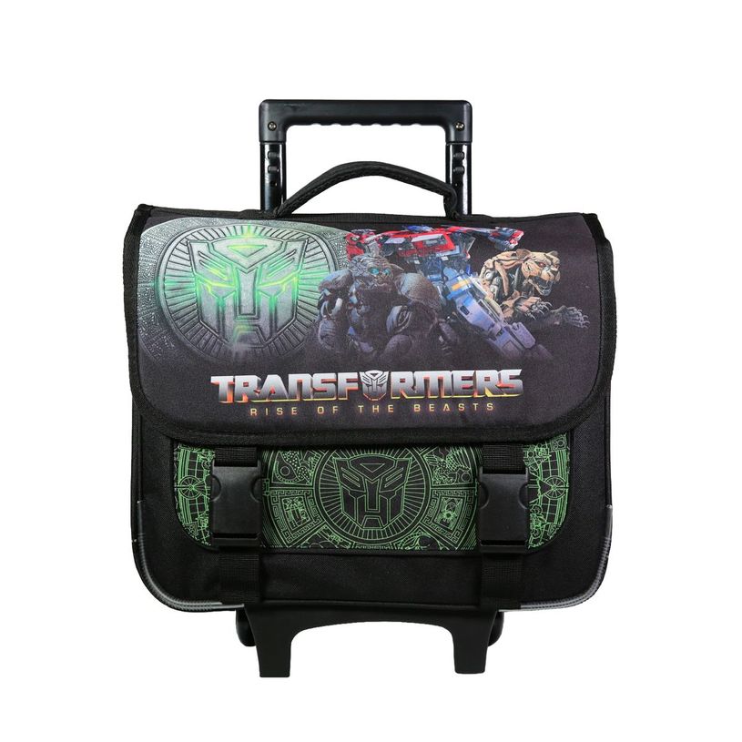 3666311010618-Cartable à roulettes Transformers 38 cm - 2 compartiments - vert - Bagtrotter-P_405128933_1-0