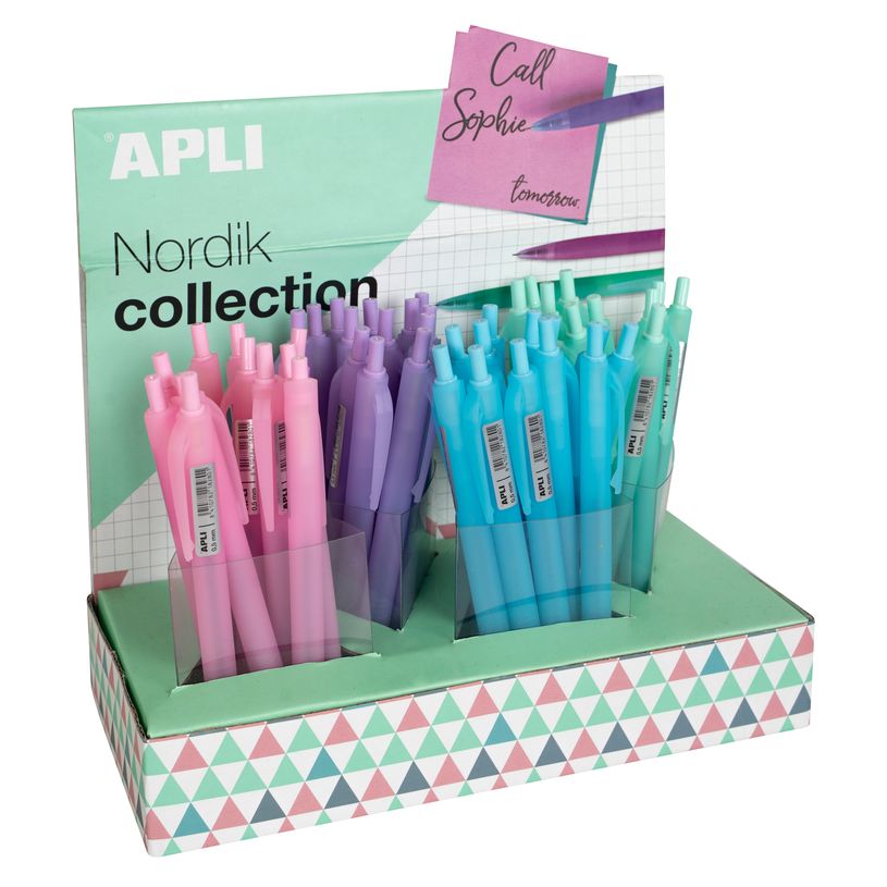 8410782182801-Stylos Nordik à encre gel bleue – Couleurs pastel – Écriture fluide et précise--5