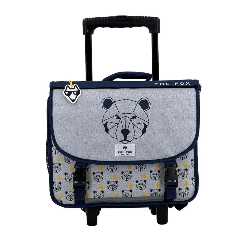 3663842007766-Cartable réversible à roulettes Bear 38 cm - 2 compartiments - ourson - Pol Fox-P_405129106_1-0