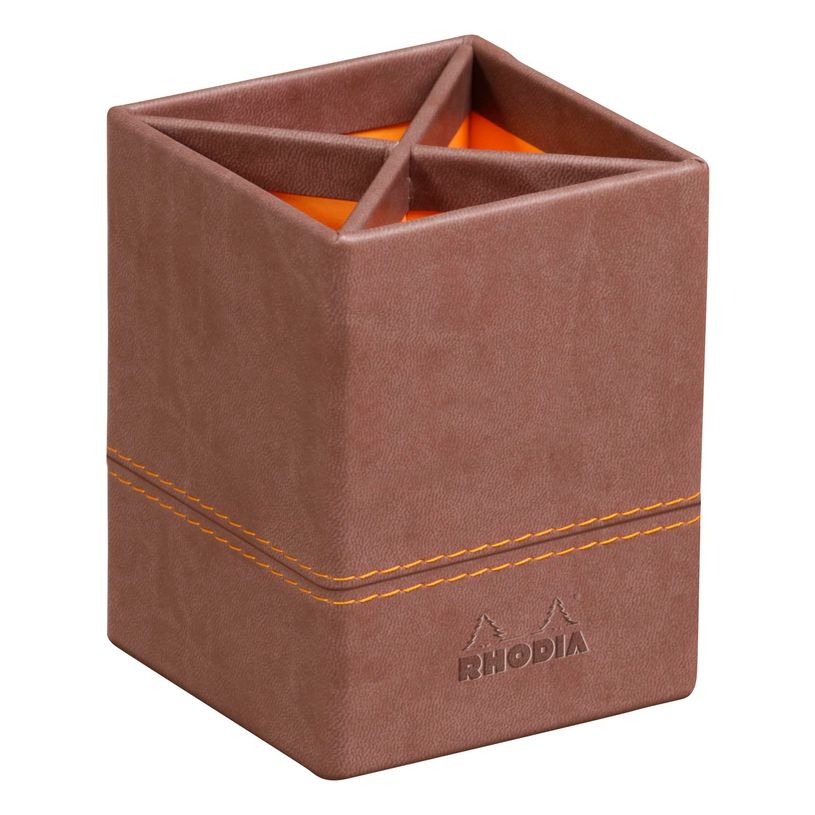 3037923188130-RHODIA Rhodiarama - Pot à crayons - chocolat - en polyuréthane-P_405130048_1-0