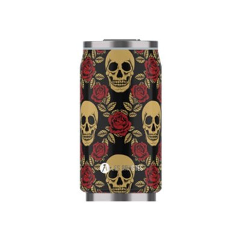 3614300085338-Les Artistes Paris - Canette isotherme - rose et tête de mort - 280 ml - acier inoxydable-P_405133551_1-0