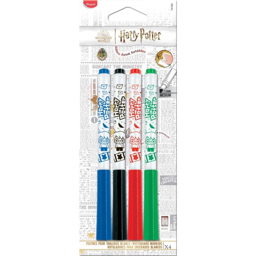 3154147413005-Maped Harry Potter - Pack de 4 marqueurs effaçables à sec pour ardoise blanche - couleur-P_405137045_1-0