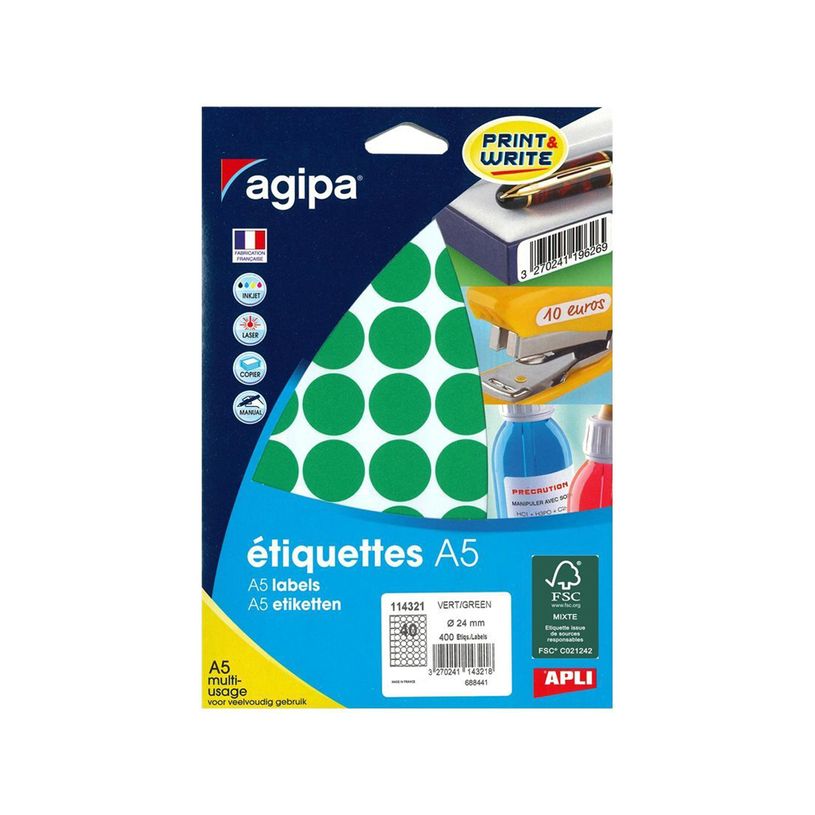 3270241143218-Apli Agipa - Etui A5 - 400 Pastilles vertes - diamètre 24 mm - réf 114321-P_405137267_2-0