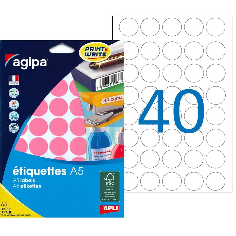 3270241143287-Apli Agipa - Etui A5 - 400 Pastilles roses - diamètre 24 mm - réf 114328-P_405137273_3-0
