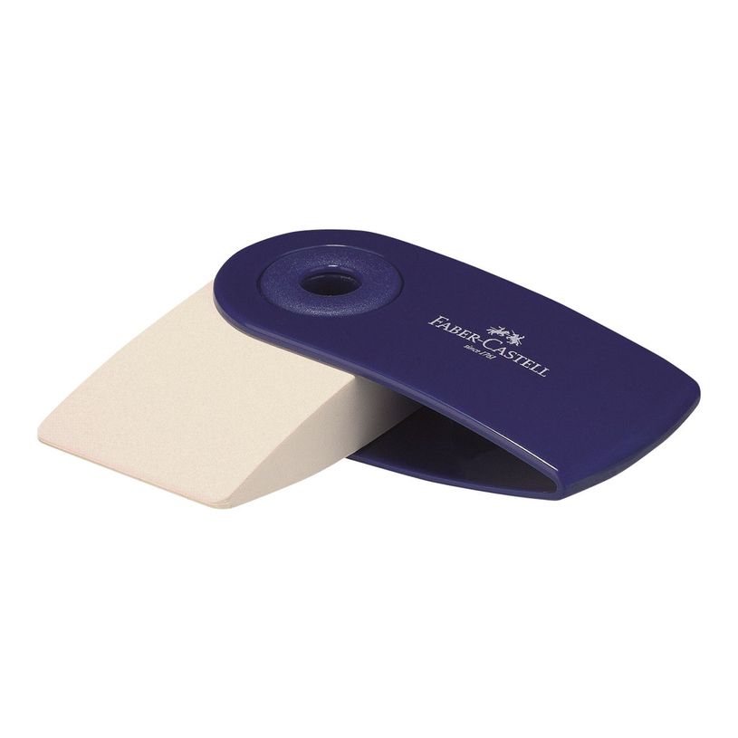 9556089824118-Faber-Castell - Gomme Sleeve Mini - Avec étui de protection pivotant - Blanc-P_405145768_1-0