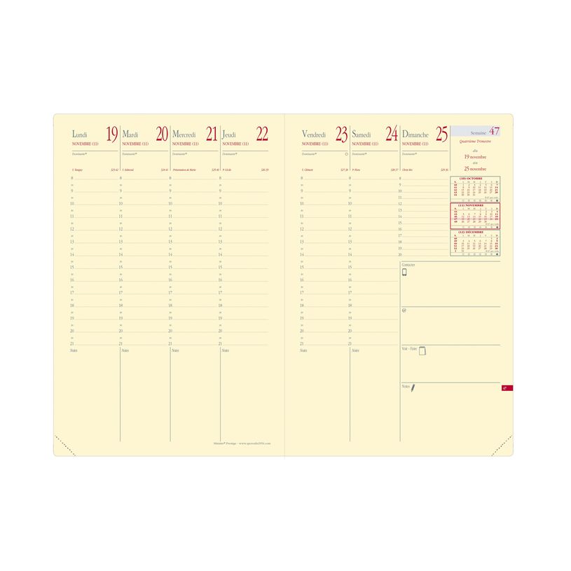 3371010498789-Agenda Marlow Ministre Prestige avec répertoire - 1 semaine sur 2 pages - 16 x 24 cm - ro-P_405148574_2-1