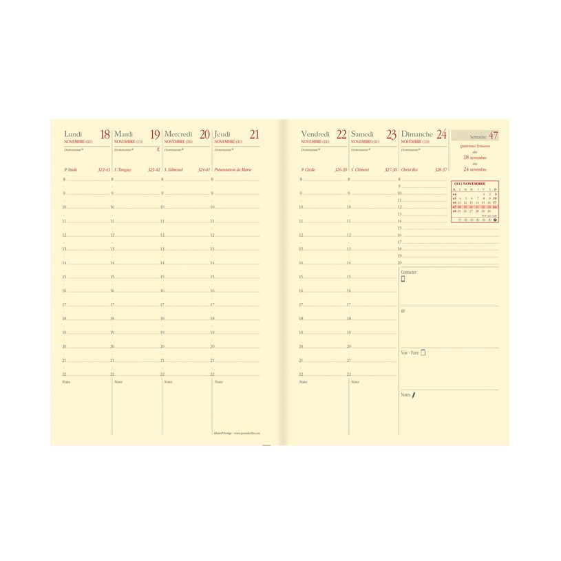 3371010498611-Agenda Marlow Affaires Prestige avec répertoire - 1 semaine sur 2 pages - 10 x 15 cm - bl-P_405148579_2-1
