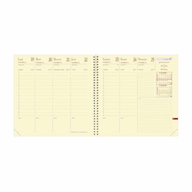 3371010481392-Agenda à spirale Impala Executif Prestige - 1 semaine sur 2 pages - 16 x 16 cm - rouge - Quo Vadis--1