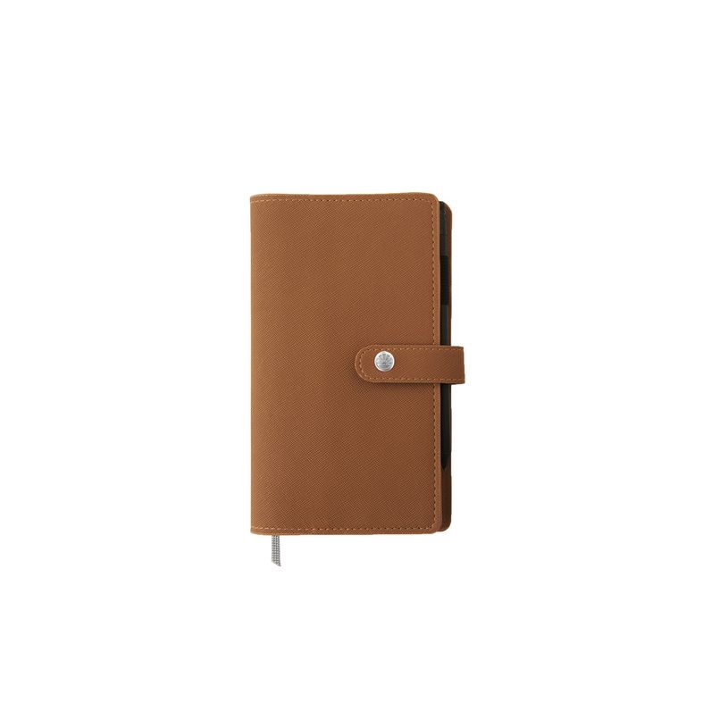 3664447160771-Agenda de poche spiralé Kent - 1 semaine sur 2 pages - 9,5 x 17 cm - fauve - Oberthur-P_405149046_1-0