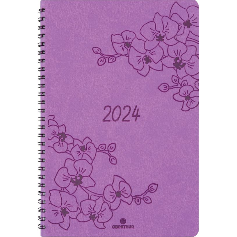 3664447157351-Agenda à spirale Primrose - 1 semaine sur 2 pages - 17 x 24,5 cm - lilas - Oberthur-P_405149144_1-0