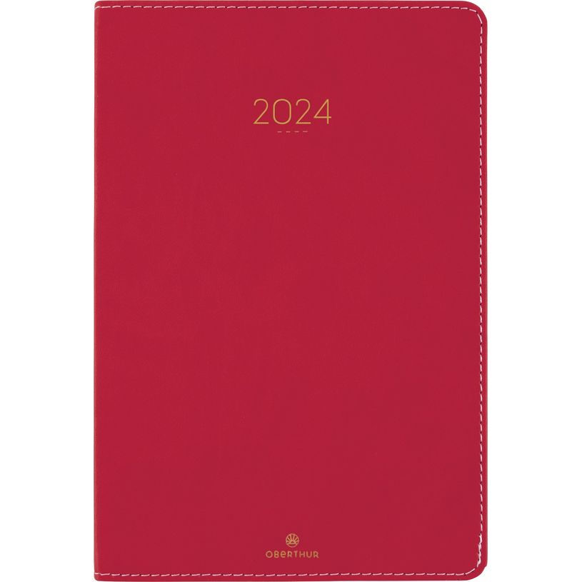 3664447161631-Agenda Eton - 1 semaine sur 2 pages - 22 x 28 cm - rouge - Oberthur-P_405149186_1-0