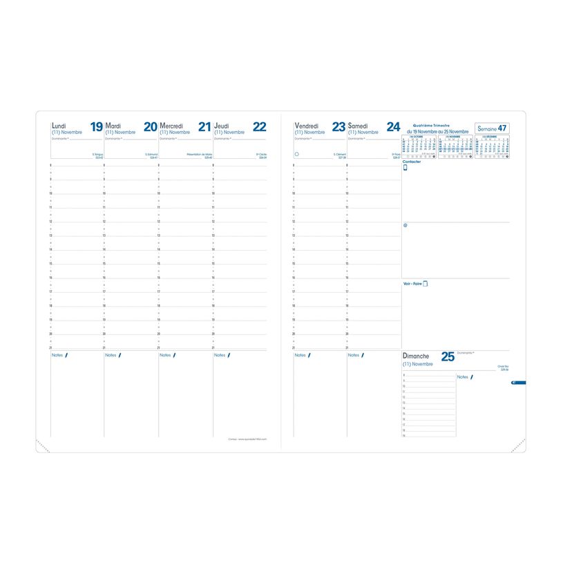 3371010482313-Agenda Impala Consul avec répertoire - 1 semaine sur 2 pages - 21 x 29,7 cm - bleu - Quo -P_405149583_2-1