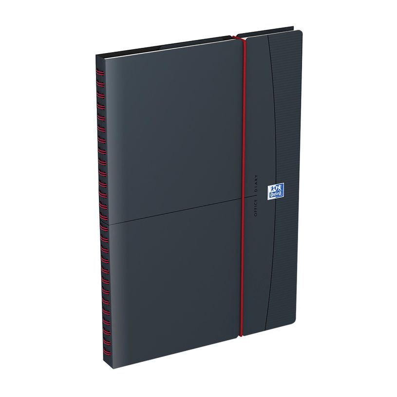 3147280267215-Agenda à élastique Office - 1 semaine sur 2 pages - 16 x 24 cm - gris/rouge - Oxford-P_405149744_1-0