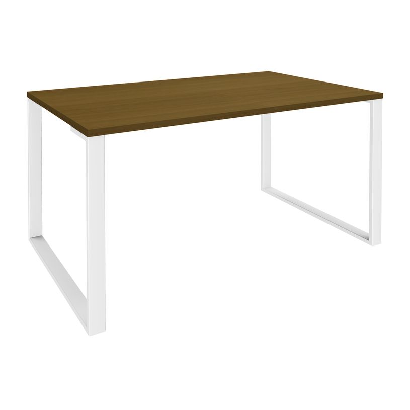 3253310379893-Bureau droit LOFTER - L120 cm - Plateau imitation noyer - pied blanc-P_405152116_1-0
