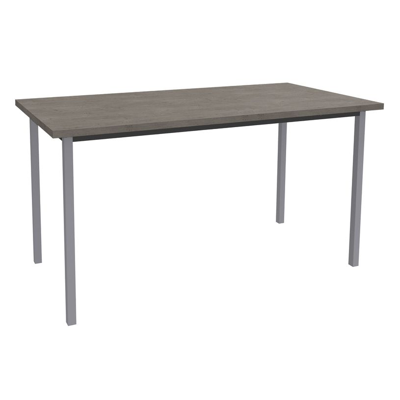 3253310403543-Table de réunion rectangulaire - 120 x 60 cm - Pieds carrés anthracite - imitation chên-P_405152167_1-0