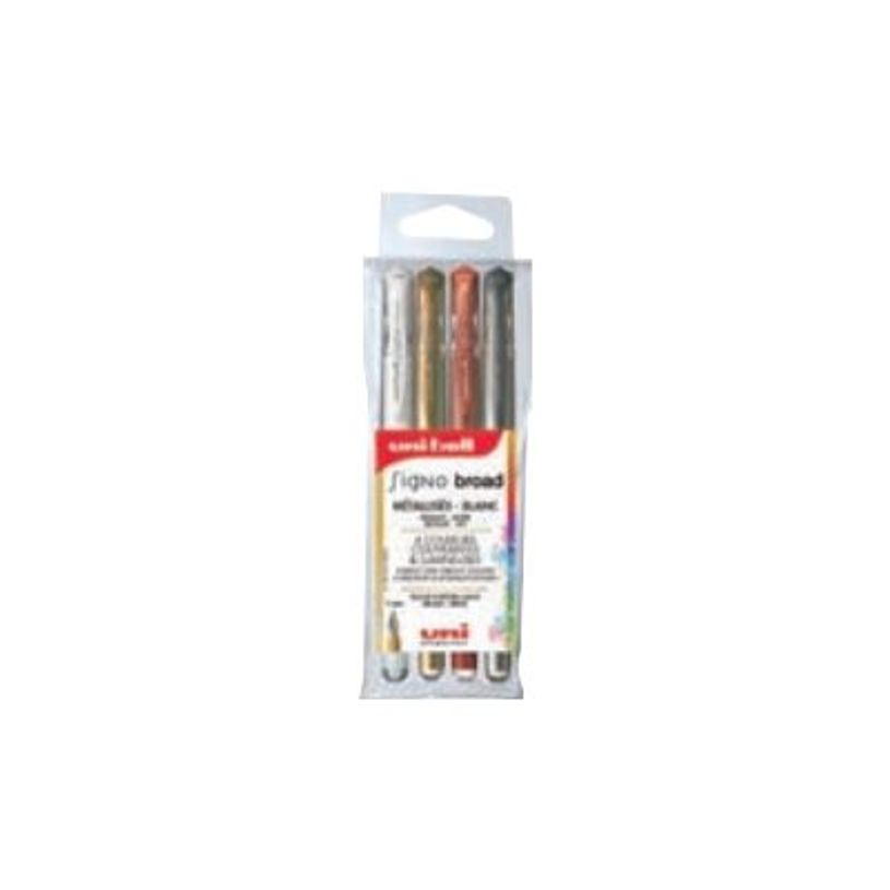 3296280036106-Uni-ball Signo Broad - Pack de 4 rollers - argent, or, blanc métallique, bronze-P_405152310_1-0