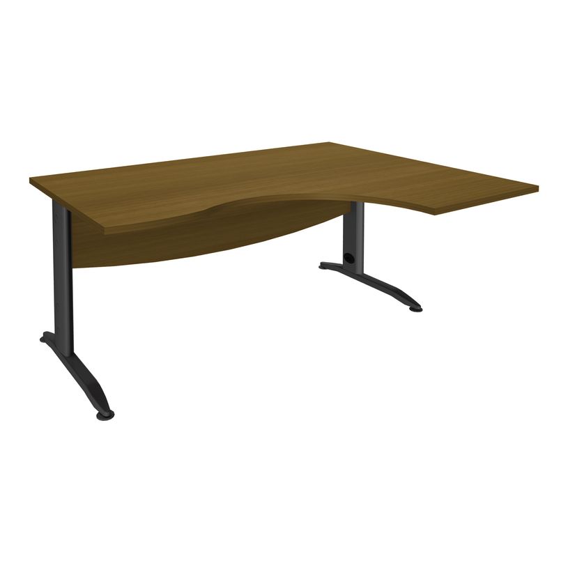 3253310285774-Bureau compact à droite IDRA - L180 cm - Pied anthracite - plateau imitation noyer (Pieds de renfort obligat-P_405152432_1-0