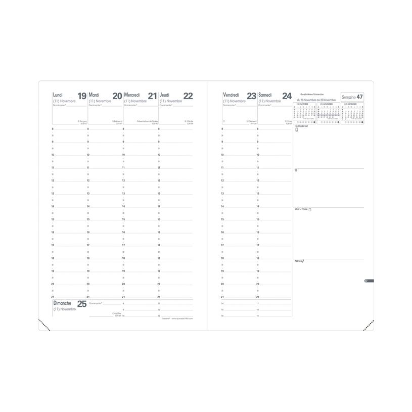 3371010481484-Agenda Impala Ministre - 1 semaine sur 2 pages - 16 x 24 cm - bleu - Quo Vadis-P_405153048_2-1