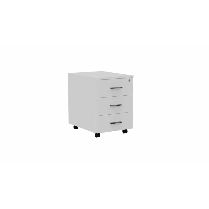 3617350001747-Caisson mobile MÉLINA - 3 tiroirs - L42 x P55,5 x H58,7 cm - blanc - poignées noires-P_405153815_1-0