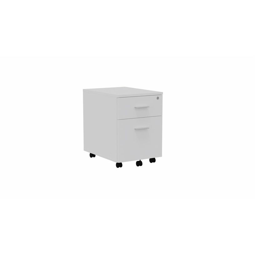 3617350001631-Caisson mobile MÉLINA - 2 tiroirs - L42 x P55,5 x H58,7 cm - blanc - poignées grises-P_405153826_1-0
