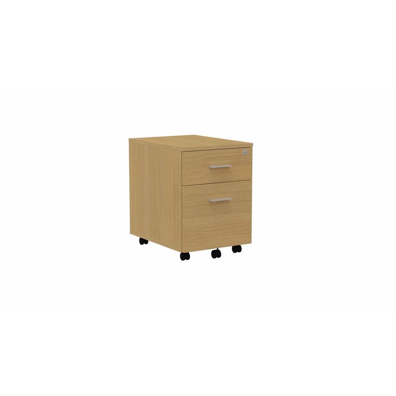 3617350001570-Caisson mobile MÉLINA - 2 tiroirs - L42 x P55,5 x H58,7 cm - imitation chêne clair - poi-P_405153832_1-0