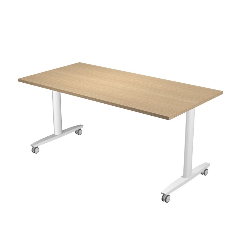 7331920003646-Table de réunion TAXI - Mobile et pliable - L160 x P80 x H73,7 cm - pieds métal blancs --P_405154168_1-0