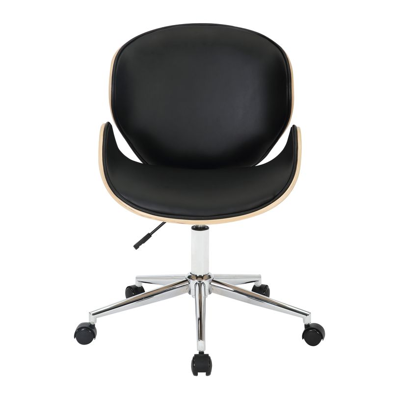 3397701859318-Chaise HERCULE - Bois multiplis imitation chêne clair et polyuréthane noir-P_405154170_2-1