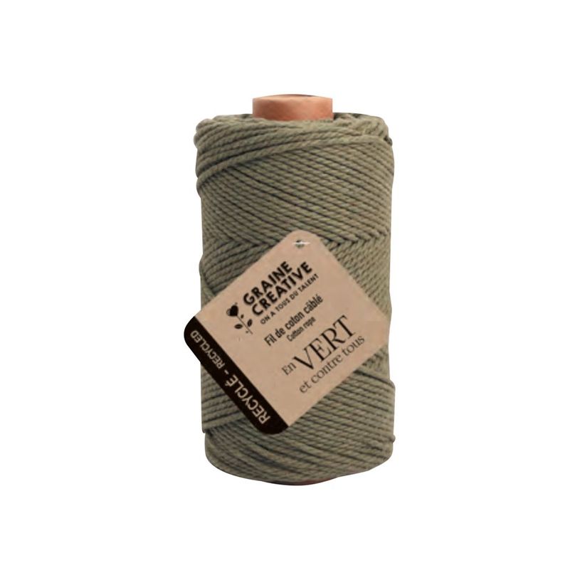 3532432001289-Graine Creative - Cordon de macramé - diamètre de 2 x 100 m - vert - coton recyclé-P_405154840_1-0