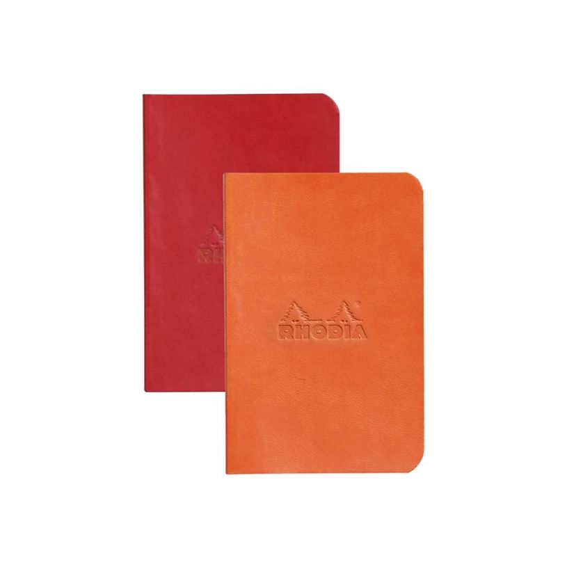 3037921172131-RHODIA Rhodiarama - 2 Carnets souples 7 x 10,5 cm - 64 pages - ligné - coquelicot et tang-P_405155098_4-0
