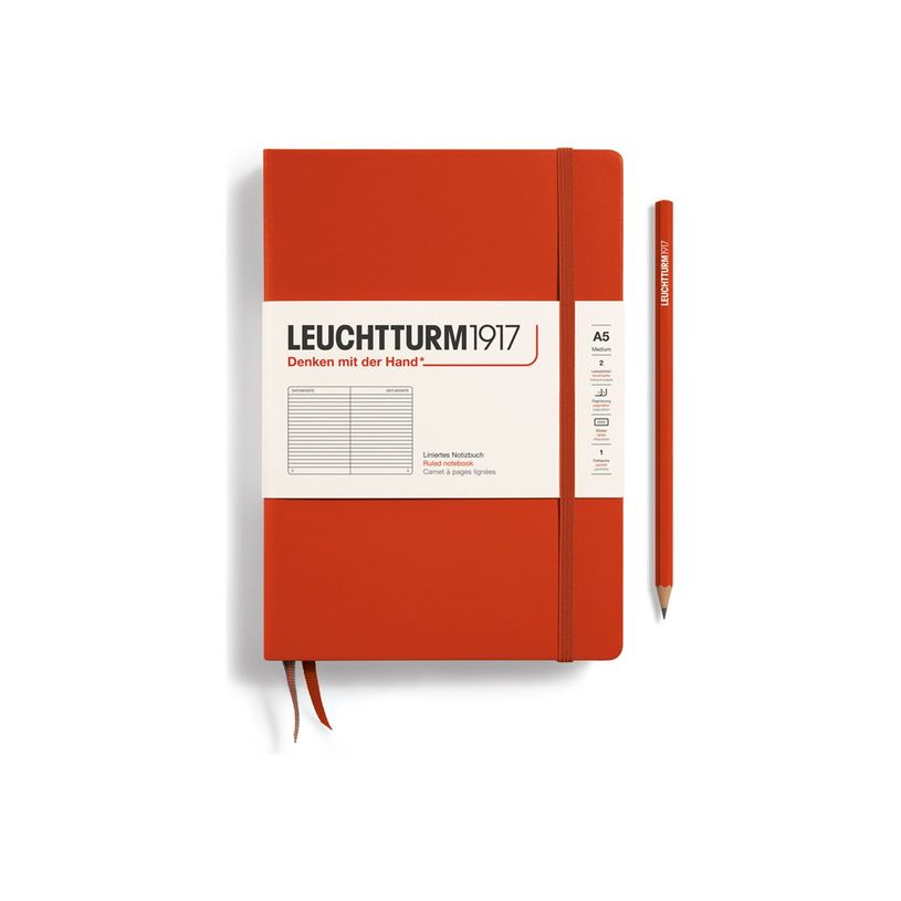 4004117625909-Leuchtturm1917 - Carnet de notes rigide A5 - ligné - rouge-P_405155333_1-0