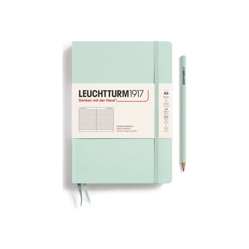 4004117625985-Leuchtturm1917 - Carnet de notes rigide A5 - ligné - vert d'eau-P_405155341_1-0