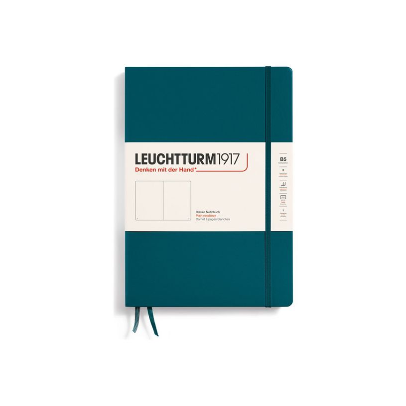 4004117616075-Leuchtturm1917 - Carnet de notes rigide - composition B5 - uni - bleu pétrole-P_405155463_1-0
