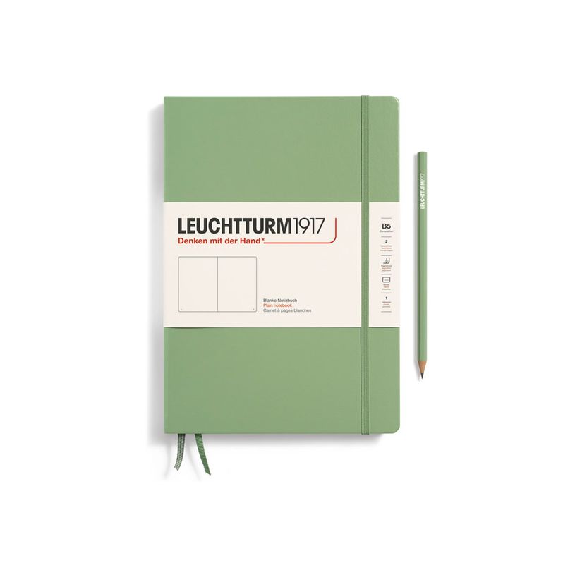 4004117616044-Leuchtturm1917 - Carnet de notes rigide - composition B5 - uni - vert sauge-P_405155470_1-0