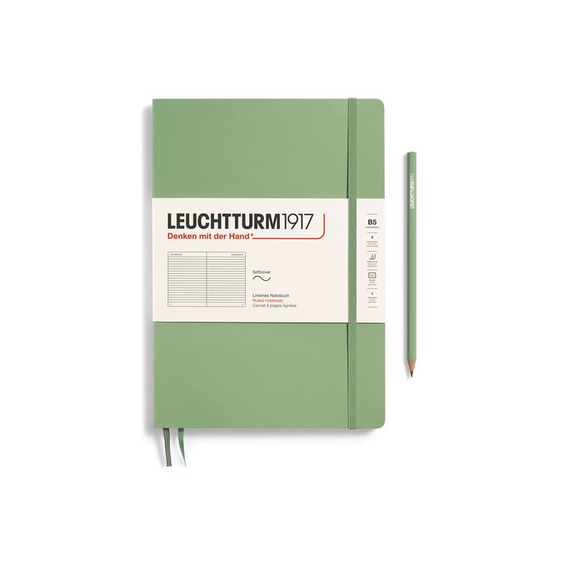 4004117593291-Leuchtturm1917 - Carnet de notes souple - composition B5 - ligné - vert sauge-P_405155487_1-0