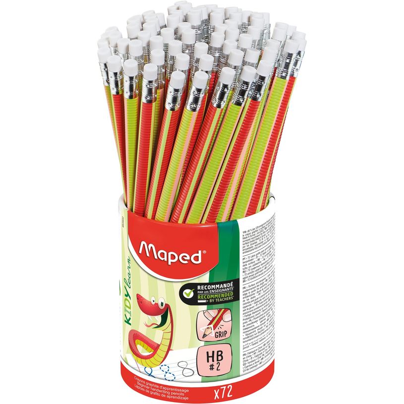 3154148536024-Maped Kidy'Learn - Pot de 72 Crayons graphite Blackpep's triangulaire HB - embout gomme - texture antidéra-P_405157980_1-0