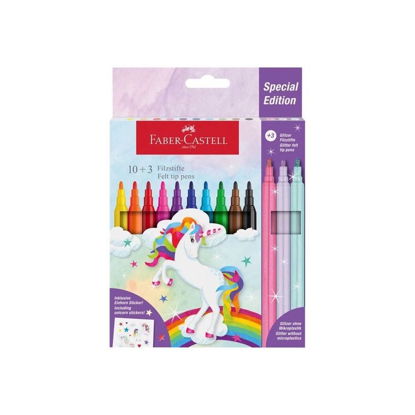 4005405542137-Faber-Castell Special Edition Licorne - 13 Crayons-feutres - couleurs assorties - encre à-P_405158086_3-0