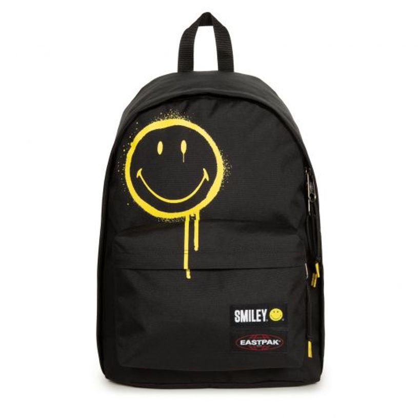 0196009489639-EASTPAK Out Of Office - Sac à dos Smiley graffiti avec compartiment pour ordinateur porta-P_405159537_1-0