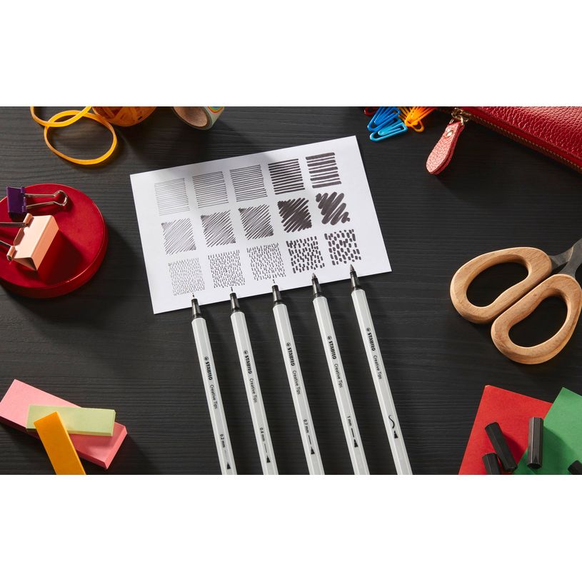 4006381604369-STABILO Creative tips ARTY - 5 Feutres de coloriage de pointes différentes - noir-P_405161044_6-5