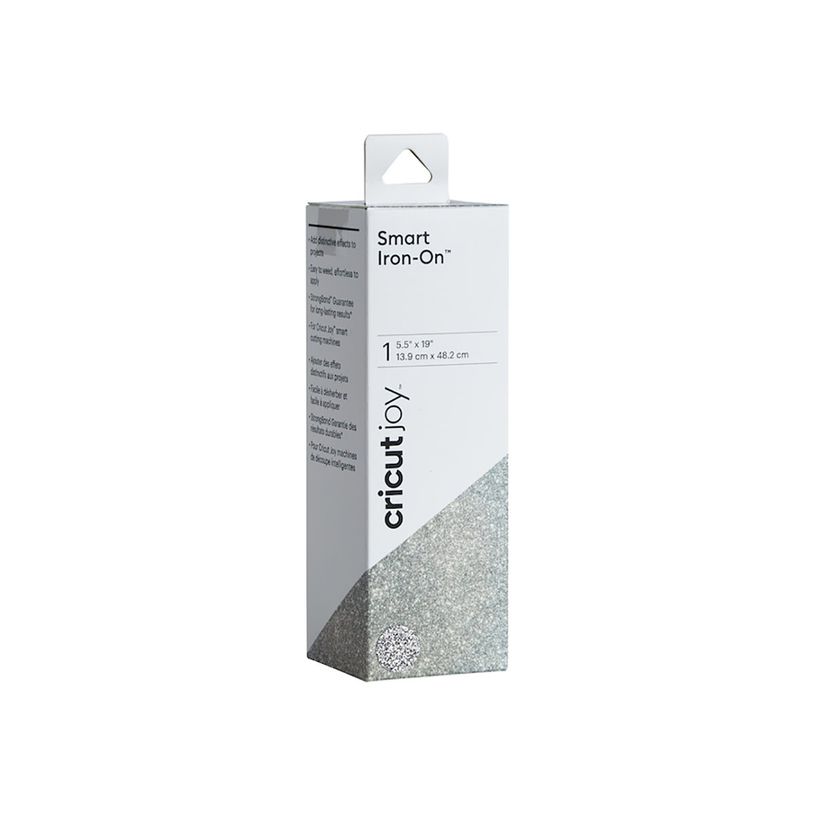 093573535079-Cricut Joy Smart Iron-On Glitter - Rouleau thermocollant - 13,9 x 48,2 cm - argent paillet