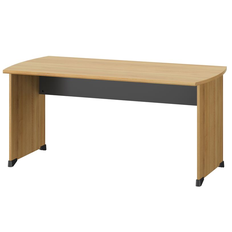 3483601225442-Bureau JAZZ+ - 160 cm - Pieds panneaux - chêne du bocage-P_405165101_1-0