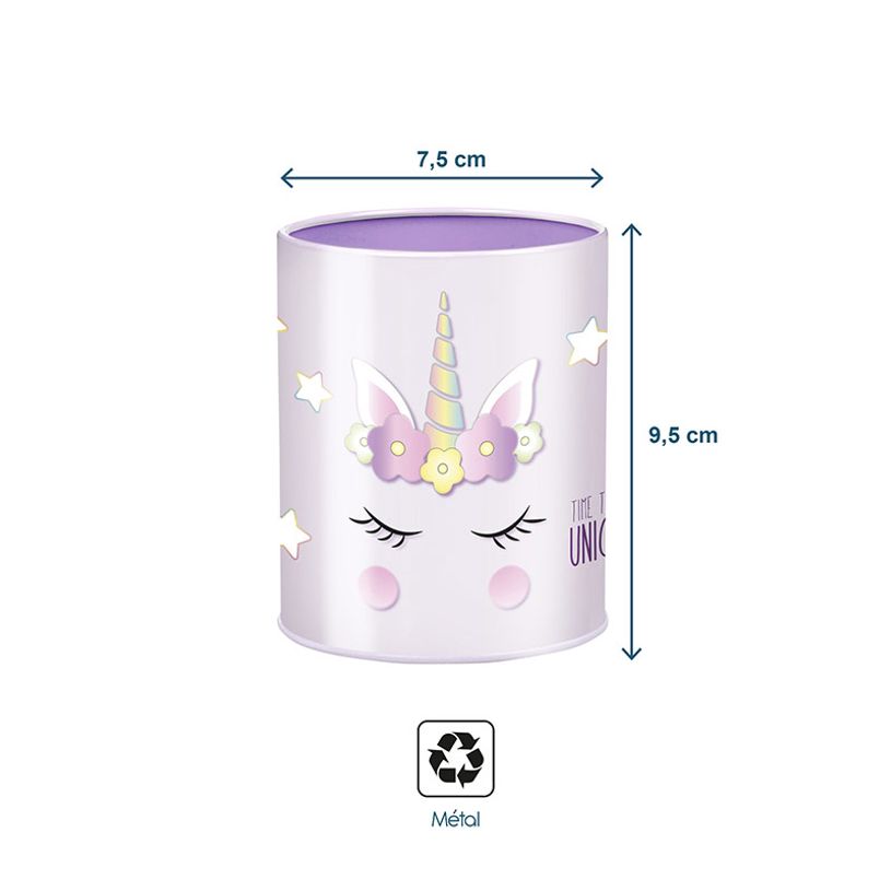 3135250994612-Pot à crayons métal licorne violet - 9,5 x 7,5 cm - Viquel-P_405165359_2-1